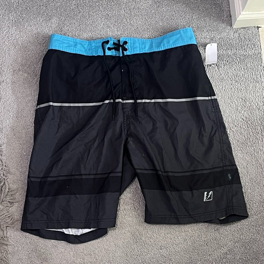 AMPLIFY Vector Boardshorts (Men's Large - Black/Blue/Gray) (NEW)